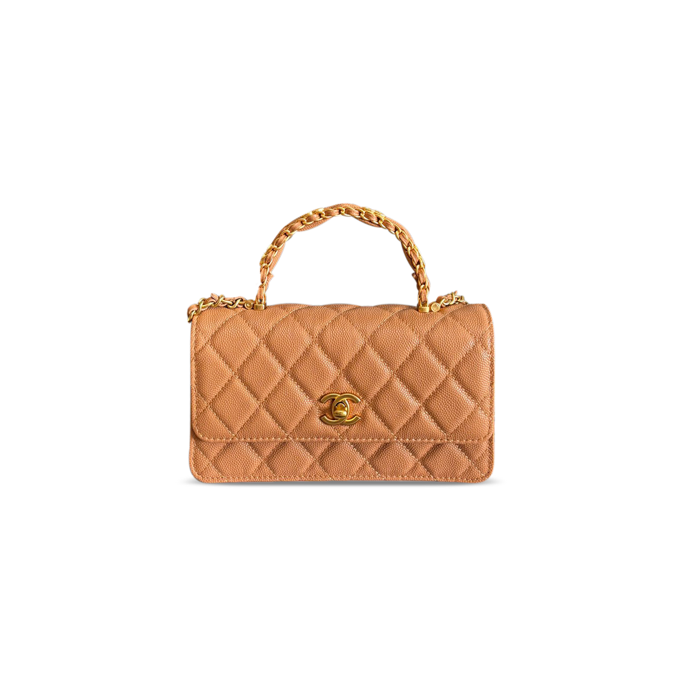 CHANEL GRAINED CALFSKIN WALLET ON CHAIN (19*12*3cm)